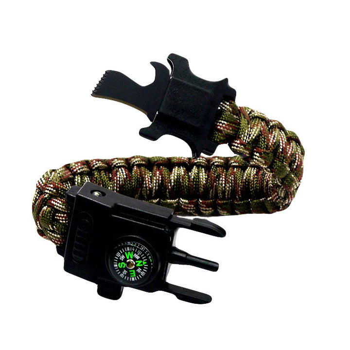 Braccialetto multifunzionale in paracord con LED per la sopravvivenza all'aperto - mimetica verde militare - image 4