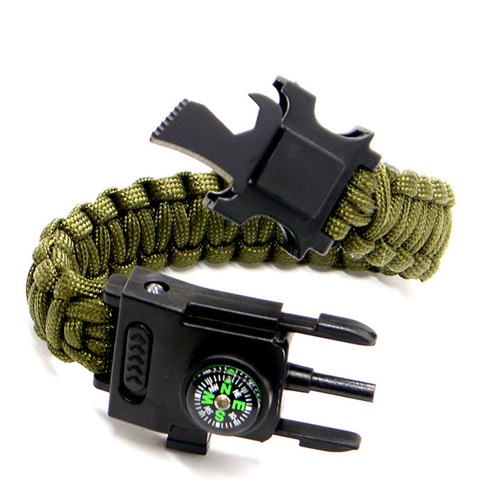 Braccialetto multifunzionale in paracord con LED per la sopravvivenza all'aperto - Verde militare - image 13
