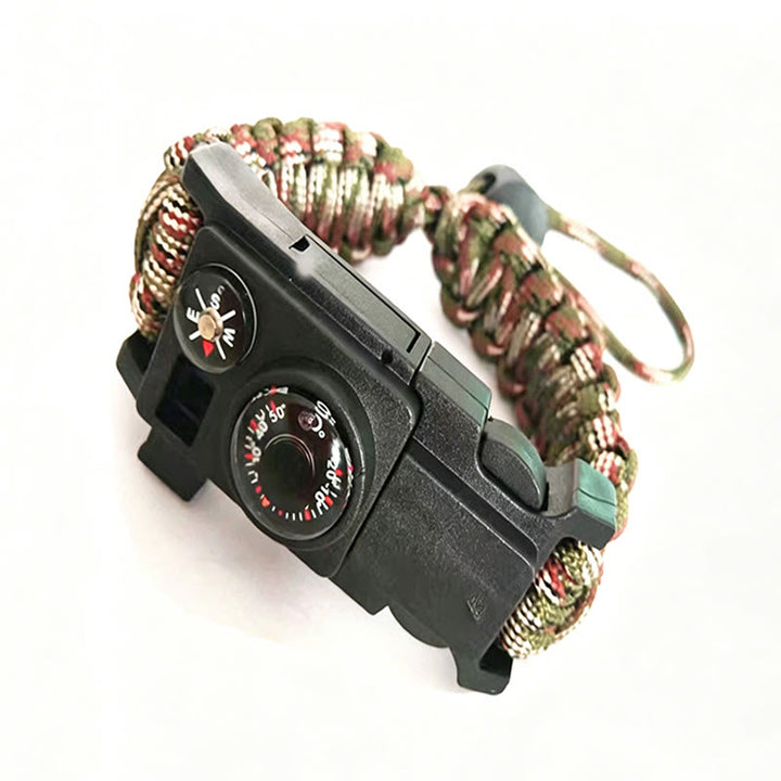 Braccialetto multiuso in paracord per campeggio all'aperto e sopravvivenza. - mimetica verde militare regolabile - image 19
