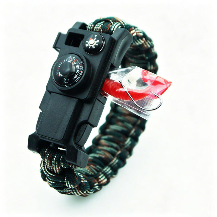 Braccialetto multiuso in paracord per campeggio all'aperto e sopravvivenza. - mimetica da giungla - image 8