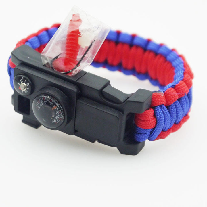 Braccialetto multiuso in paracord per campeggio all'aperto e sopravvivenza. - mimetica rossa e blu - image 7