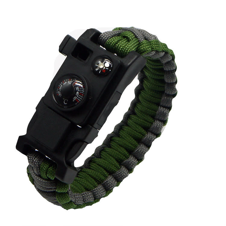 Braccialetto multiuso in paracord per campeggio all'aperto e sopravvivenza. - Grigio e verde - image 11