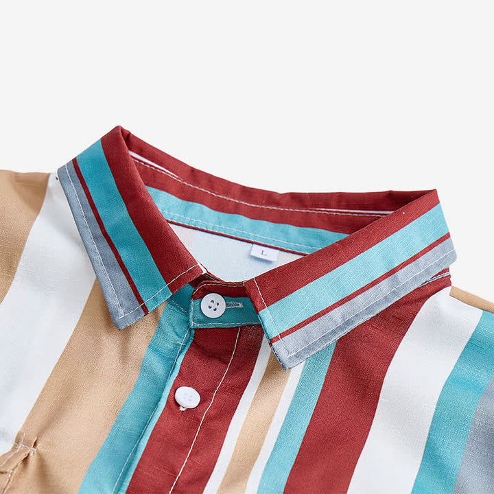 Camicia da lavoro da uomo a maniche lunghe con righe verticali, resistente e adatta per il ranch. - image 4