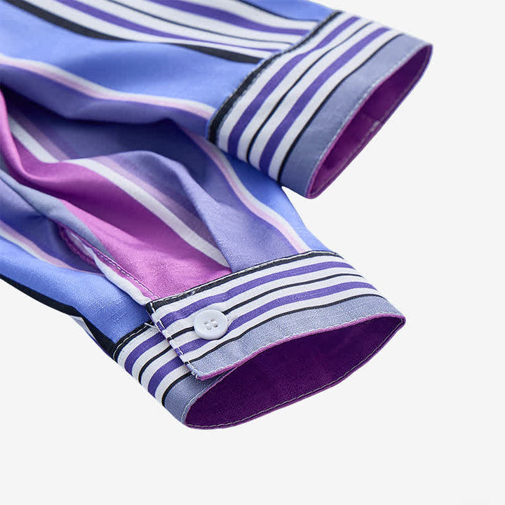 Camicia da uomo a maniche lunghe in stile western, blu e viola, ispirata agli Aztechi. - image 8