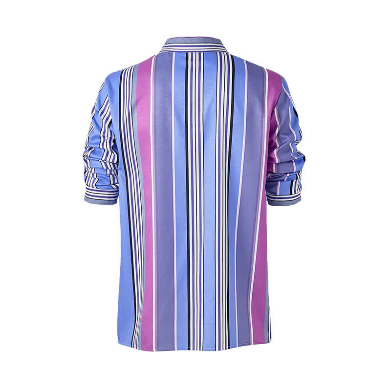 Camicia da uomo a maniche lunghe in stile western, blu e viola, ispirata agli Aztechi. - image 10