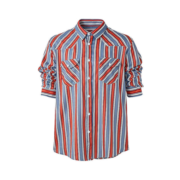 Camicia da lavoro da uomo a maniche lunghe con righe diagonali Rodeo. - image 9
