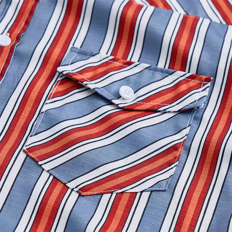 Camicia da lavoro da uomo a maniche lunghe con righe diagonali Rodeo. - image 5