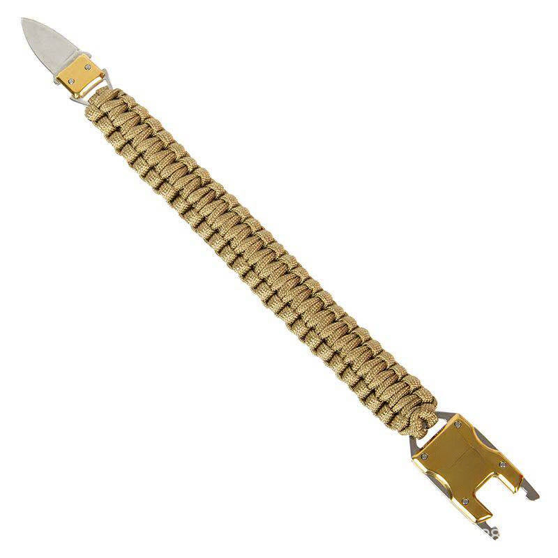 Braccialetto di sopravvivenza in paracord con coltello nascosto per soccorso d'emergenza - Marrone - image 8