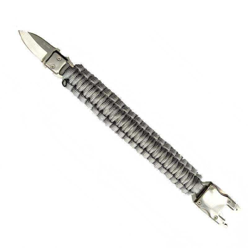 Braccialetto di sopravvivenza in paracord con coltello nascosto per soccorso d'emergenza - Argento - image 9