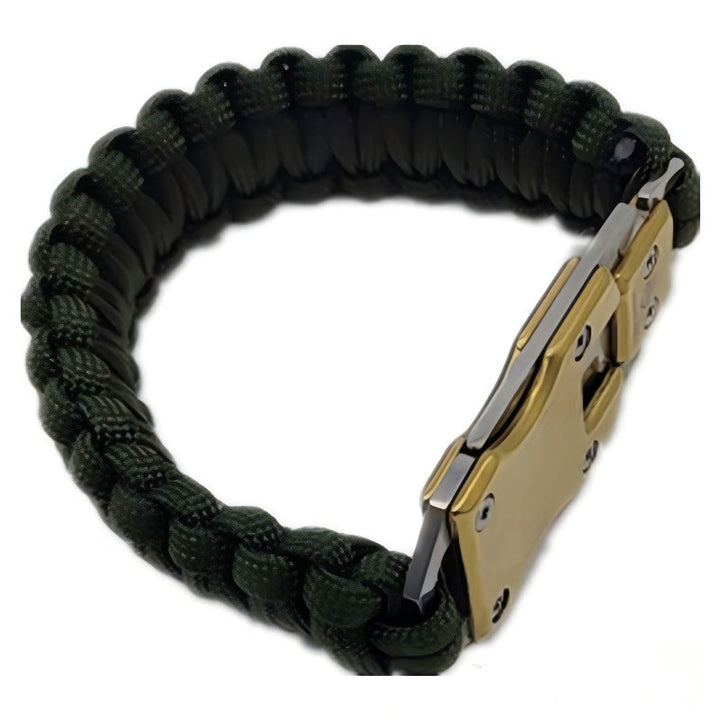 Braccialetto di sopravvivenza in paracord con coltello nascosto per soccorso d'emergenza - Verde militare - image 5