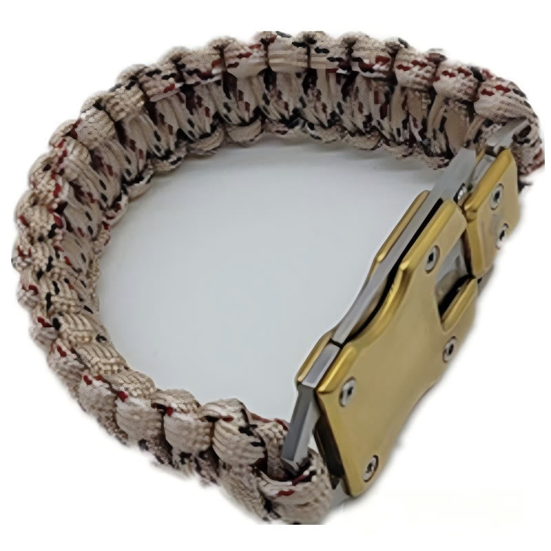 Braccialetto di sopravvivenza in paracord con coltello nascosto per soccorso d'emergenza - mimetica desertica - image 6