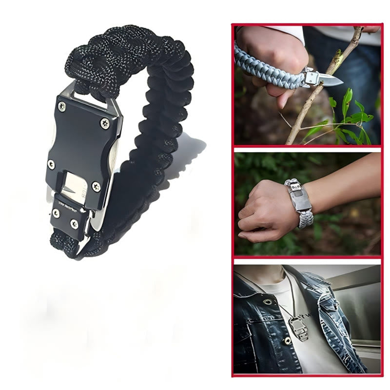 Braccialetto di sopravvivenza in paracord con coltello nascosto per soccorso d'emergenza - image 12