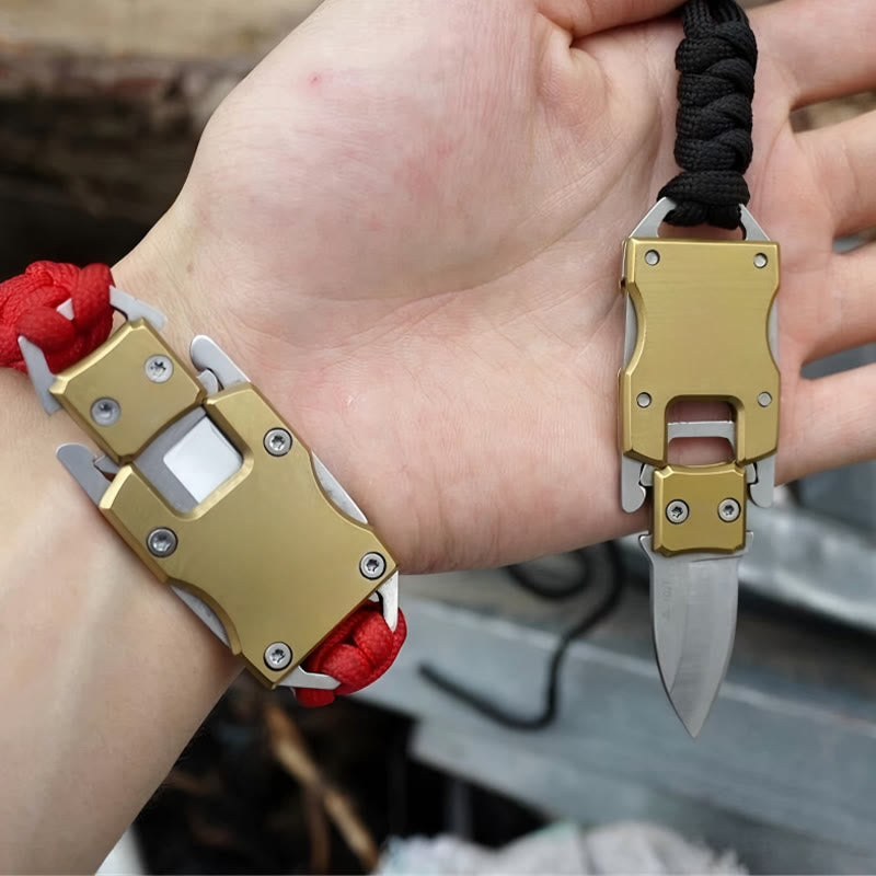 Braccialetto di sopravvivenza in paracord con coltello nascosto per soccorso d'emergenza - Rosso - image 1
