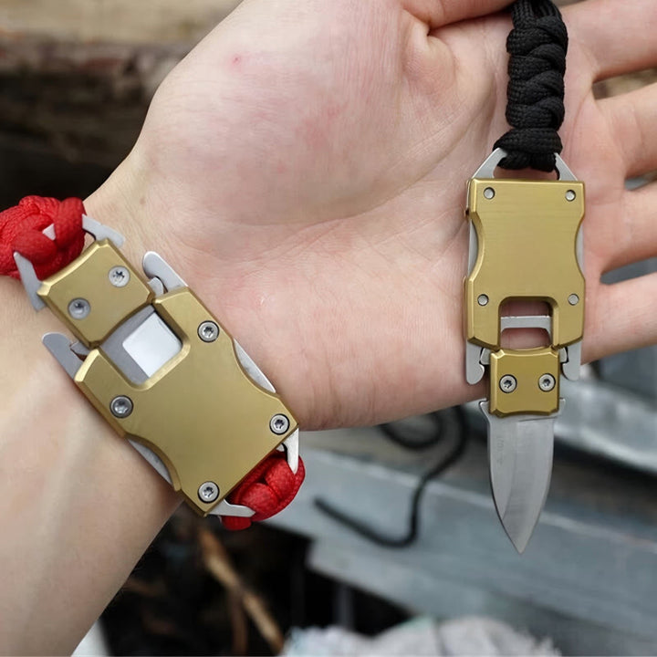 Braccialetto di sopravvivenza in paracord con coltello nascosto per soccorso d'emergenza - Rosso - image 1