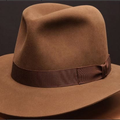 Cappello Fedora in lana stile western vintage con fiocco decorativo - Fascia sottile marrone scuro e caffè - Regolabile (22 7/8"-23 5/8") - image 0