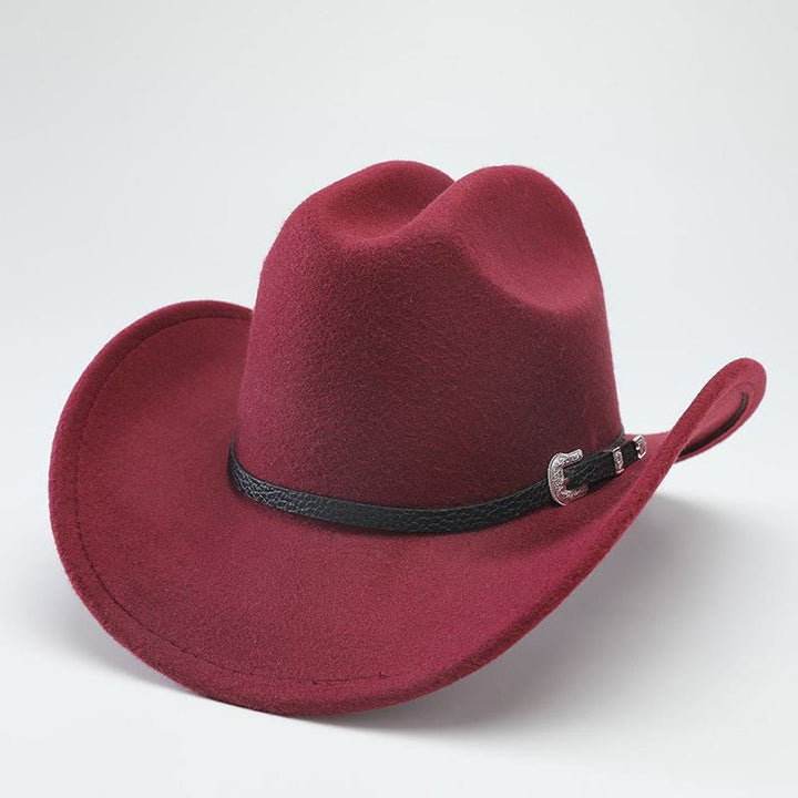 Cappello a cilindro da cowboy western classico retrò a tesa larga - Vino - M (22"-22 7/8") - image 3