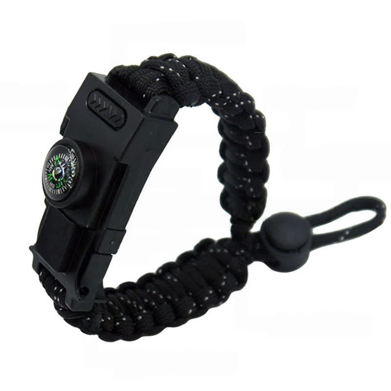 Braccialetto multifunzionale in paracord con LED per la sopravvivenza all'aperto - Linea retrattile nera e riflettente - image 20