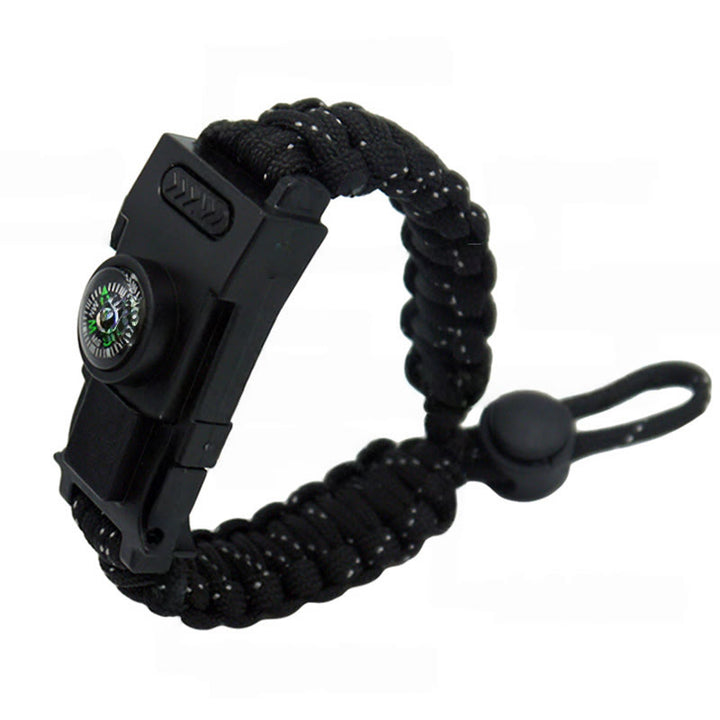 Braccialetto multifunzionale in paracord con LED per la sopravvivenza all'aperto - Linea retrattile nera e riflettente - image 20