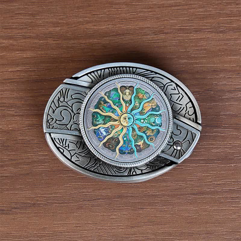 Cintura in pelle con fibbia a scomparsa per coltello pieghevole fai-da-te con motivo astrologico e zodiacale. - image 10
