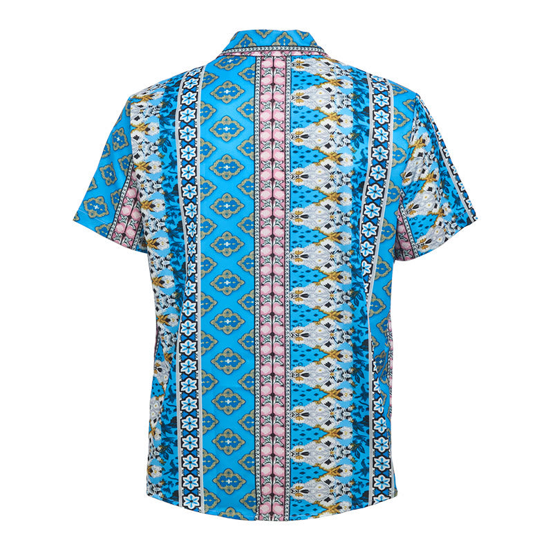 Camicia da uomo estiva a maniche corte con stampa grafica western - image 9