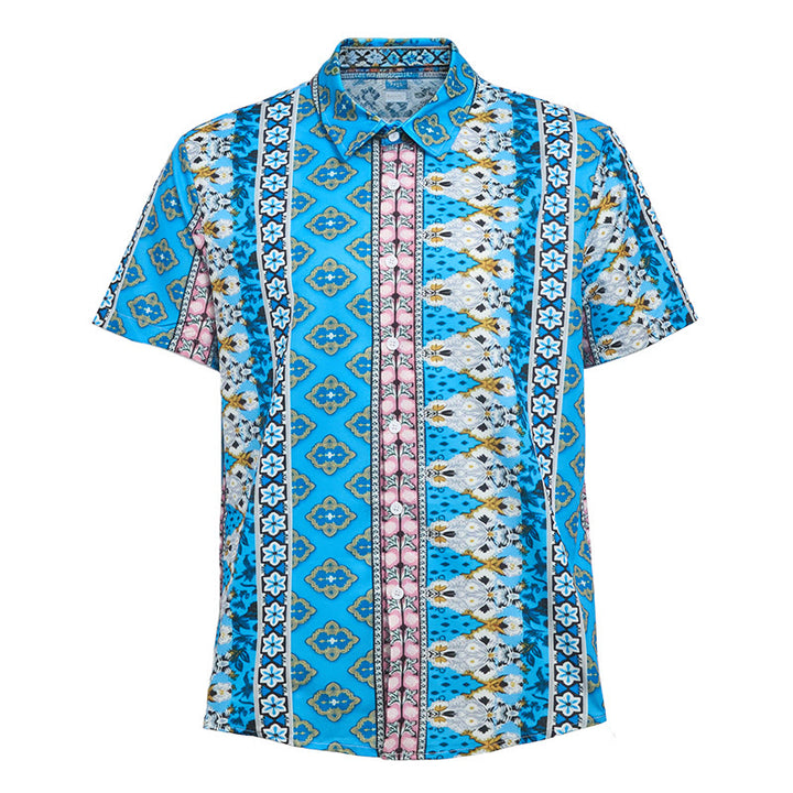 Camicia da uomo estiva a maniche corte con stampa grafica western - image 8