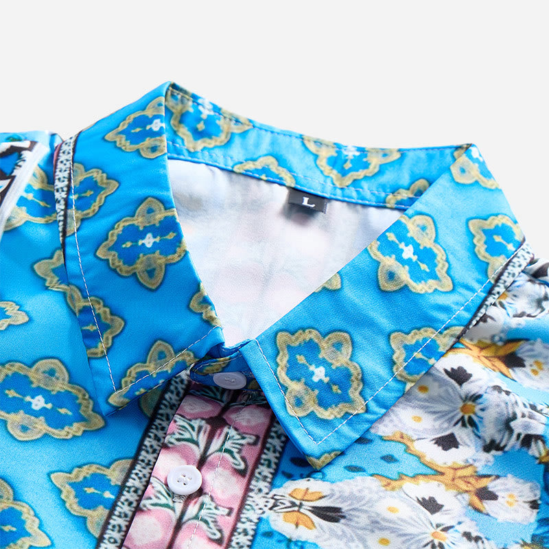 Camicia da uomo estiva a maniche corte con stampa grafica western - image 7