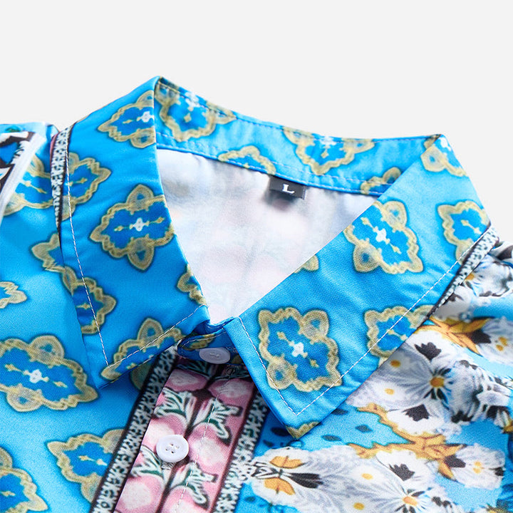 Camicia da uomo estiva a maniche corte con stampa grafica western - image 7