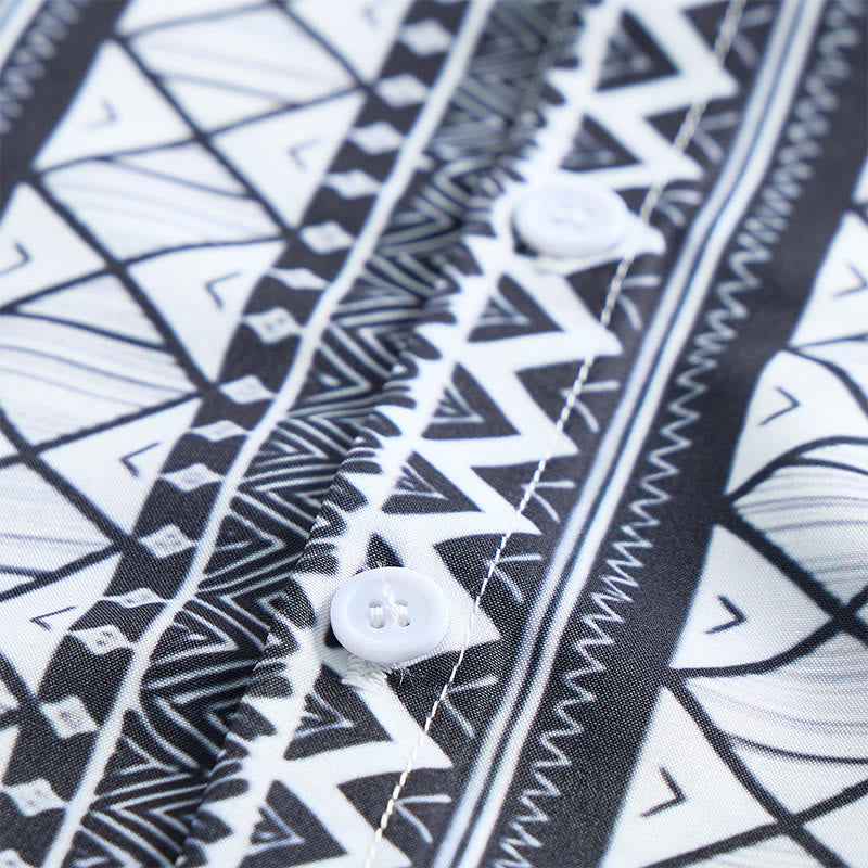 Camicia da uomo estiva casual a maniche corte con stampa grafica e bottoni - image 6
