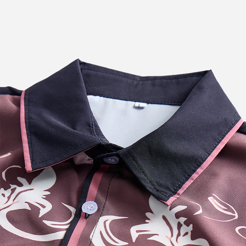 Camicia da uomo a maniche corte con stampa western e bottoni - image 16