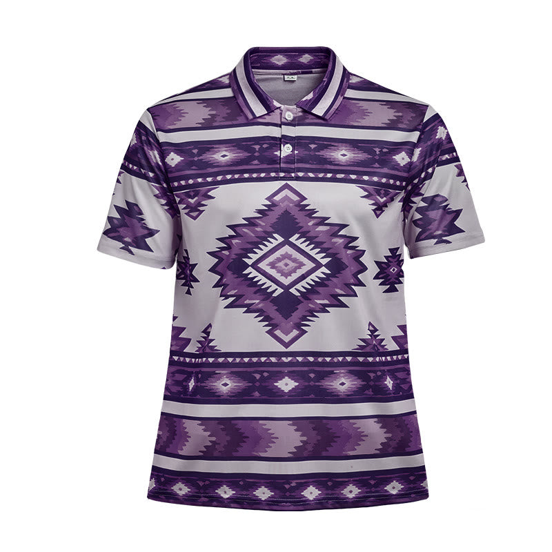 Polo casual da uomo a maniche corte con stampa geometrica - image 37