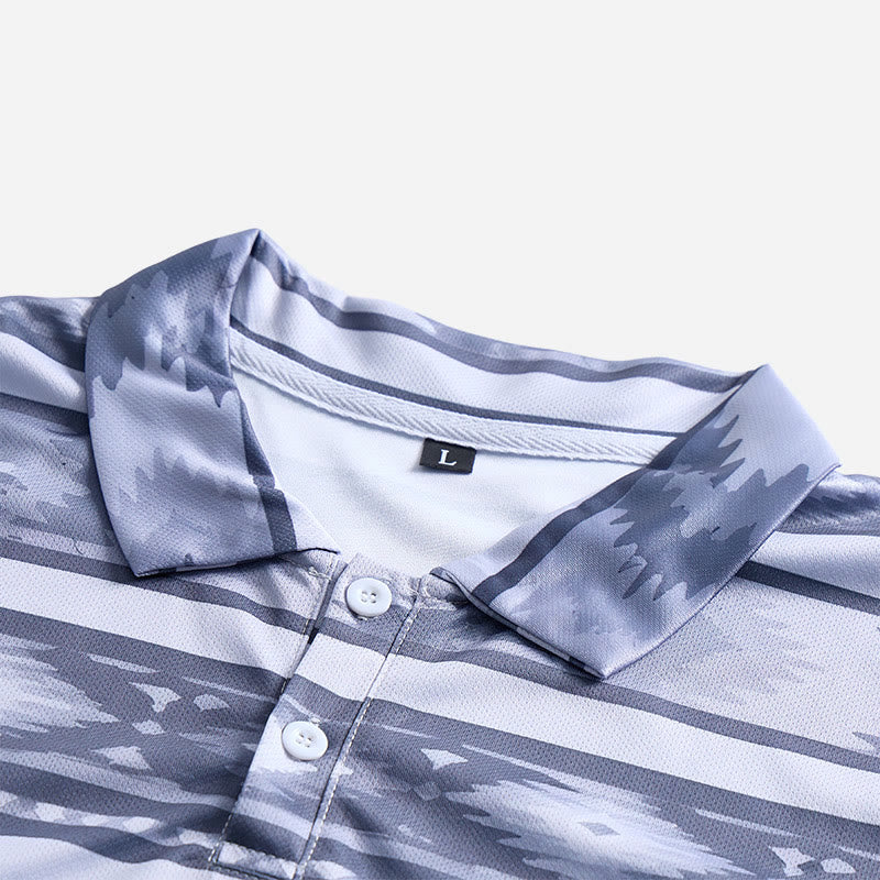 Polo casual da uomo a maniche corte con stampa geometrica - image 30
