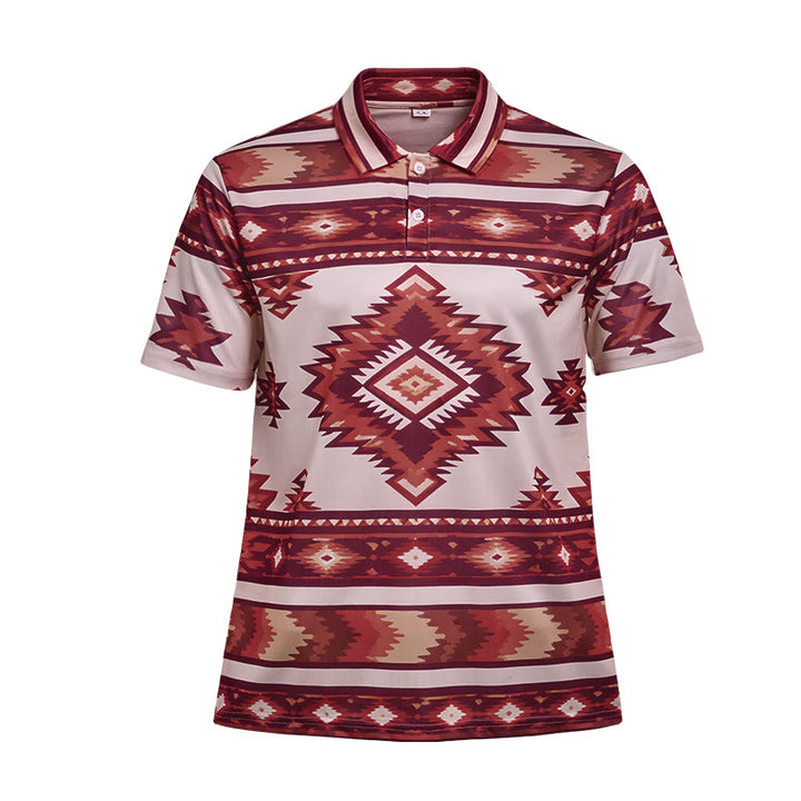 Polo casual da uomo a maniche corte con stampa geometrica - image 31