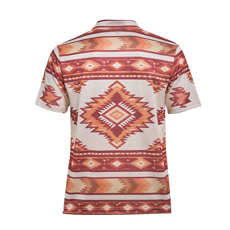 Polo casual da uomo a maniche corte con stampa geometrica - image 33