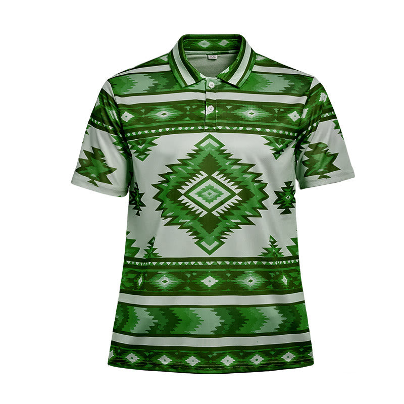 Polo casual da uomo a maniche corte con stampa geometrica - image 39