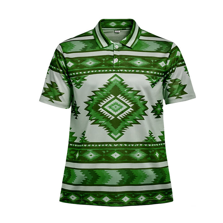 Polo casual da uomo a maniche corte con stampa geometrica - image 39