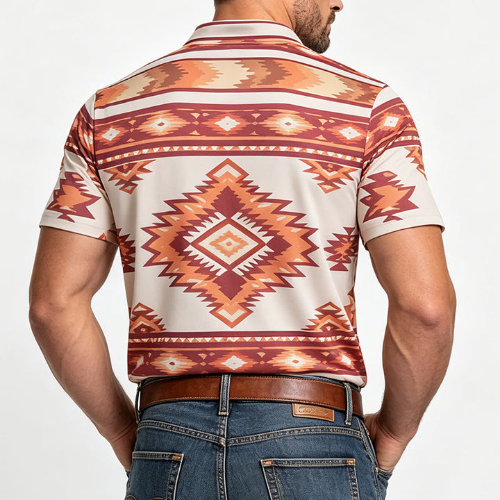 Polo casual da uomo a maniche corte con stampa geometrica - image 11