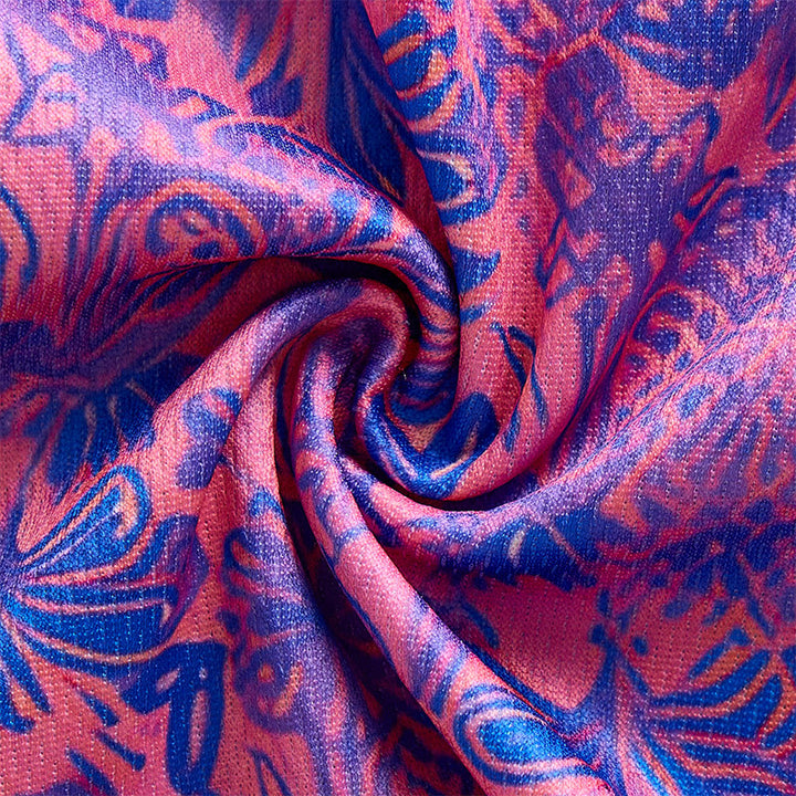 Polo da uomo a maniche corte con stampa floreale rosa e blu - image 5