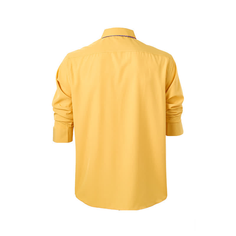 Elegante camicia da uomo a doppio colletto con motivo a quadri a contrasto. - image 12