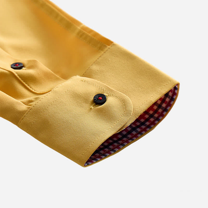 Elegante camicia da uomo a doppio colletto con motivo a quadri a contrasto. - image 10