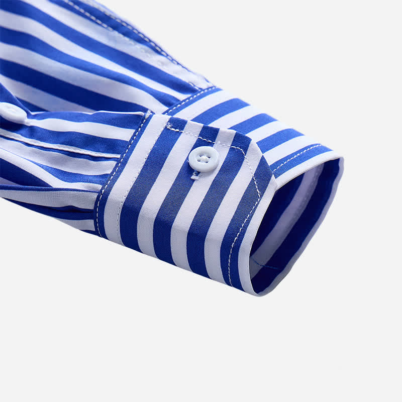 Camicia elegante da uomo classica a righe verticali - image 8