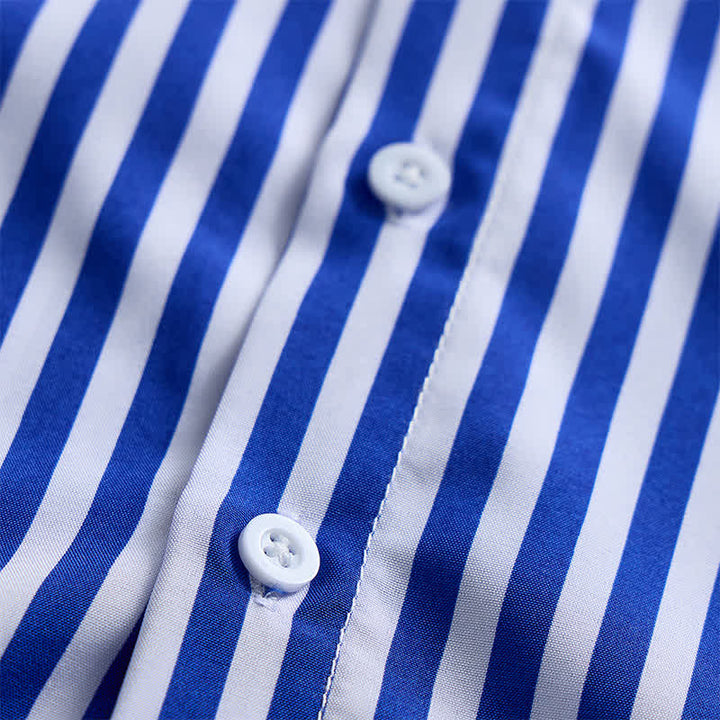 Camicia elegante da uomo classica a righe verticali - image 6