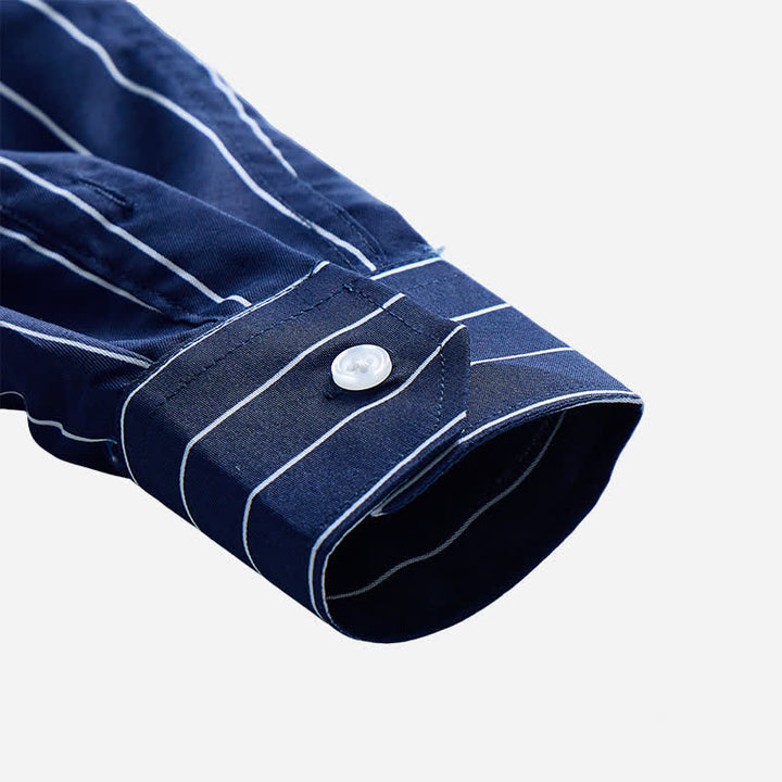 Camicia elegante da uomo con motivo a righe verticali, dal design intramontabile. - image 7