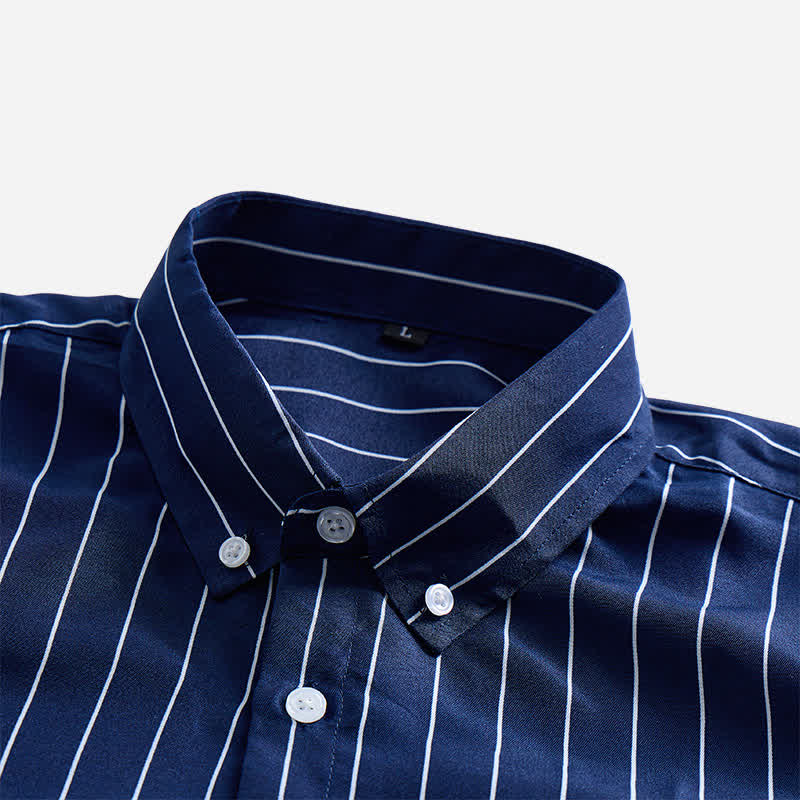 Camicia elegante da uomo con motivo a righe verticali, dal design intramontabile. - image 4