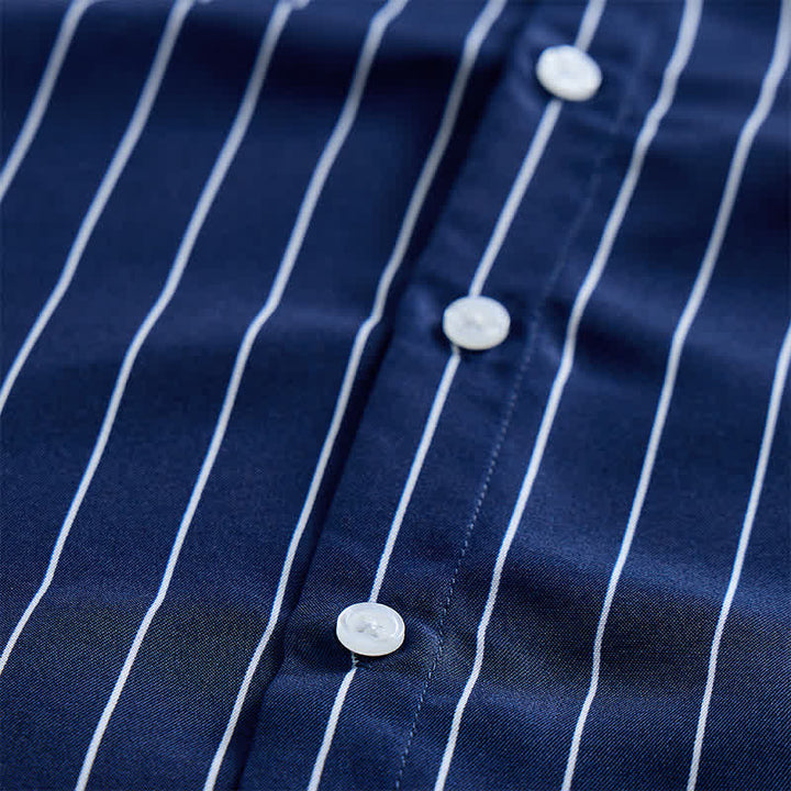 Camicia elegante da uomo con motivo a righe verticali, dal design intramontabile. - image 5