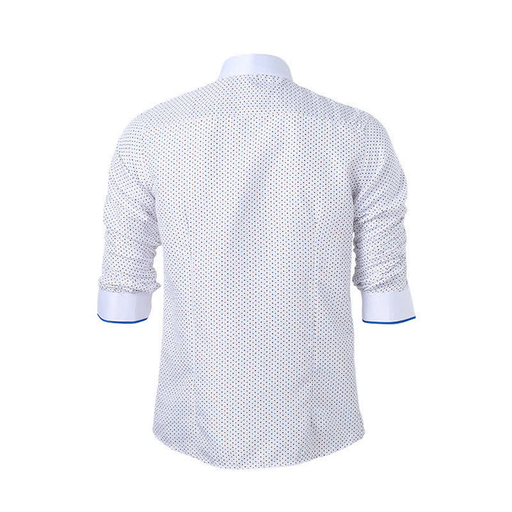 Camicia elegante da uomo a pois con profili a contrasto - image 9