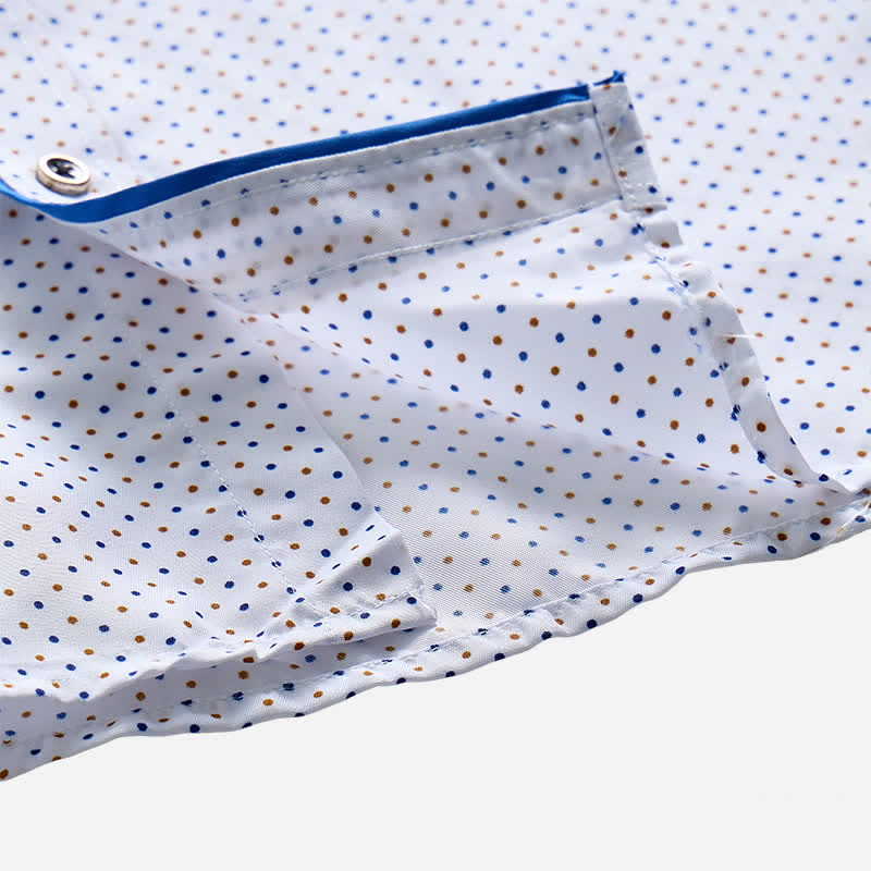 Camicia elegante da uomo a pois con profili a contrasto - image 6