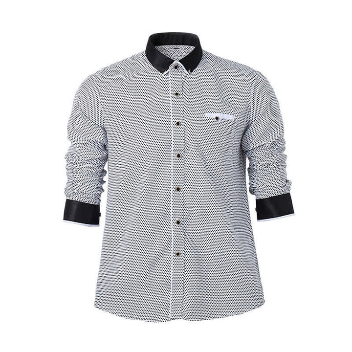 Camicia elegante da uomo con micro croci bianche e nere - image 8