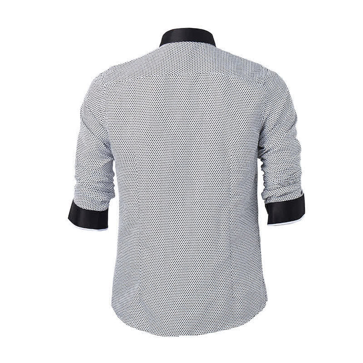 Camicia elegante da uomo con micro croci bianche e nere - image 9