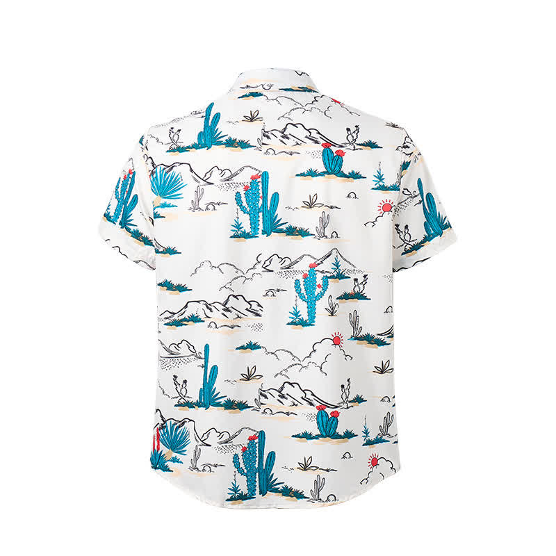 Camicia da uomo stile cowboy con stampa di paesaggio desertico del sud-ovest - image 9