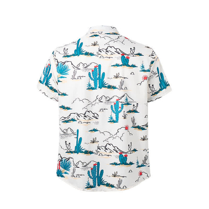 Camicia da uomo stile cowboy con stampa di paesaggio desertico del sud-ovest - image 9